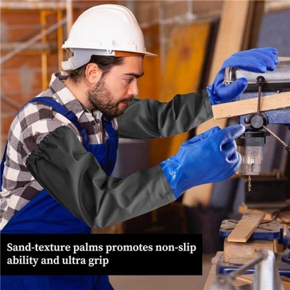 PVC Chemical Resistant, Long Rubber, Heavy Duty Waterproof Gloves for Chemical - Picture 6 of 7